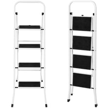 Load image into Gallery viewer, Folding Steel 4-Step Ladder w/ Hand Rail, Wide Steps, 300lbs Capacity

