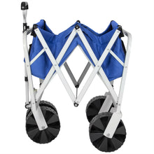 Load image into Gallery viewer, Folding Utility Wagon Garden Beach Cart w/ All-Terrain Wheels - Blue
