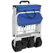 Load image into Gallery viewer, Folding Utility Wagon Garden Beach Cart w/ All-Terrain Wheels - Blue
