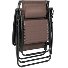 Load image into Gallery viewer, Folding Zero Gravity Recliner Lounge Chair w/ Canopy, Cup Holder
