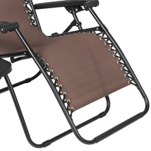 Load image into Gallery viewer, Folding Zero Gravity Recliner Lounge Chair w/ Canopy, Cup Holder
