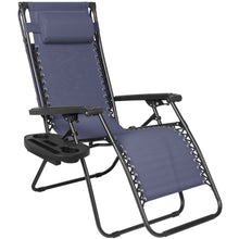 Load image into Gallery viewer, Folding Zero Gravity Recliner Lounge Chair w/ Canopy, Cup Holder
