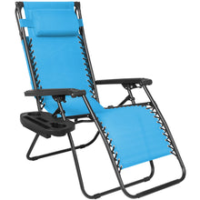 Load image into Gallery viewer, Folding Zero Gravity Recliner Lounge Chair w/ Canopy, Cup Holder
