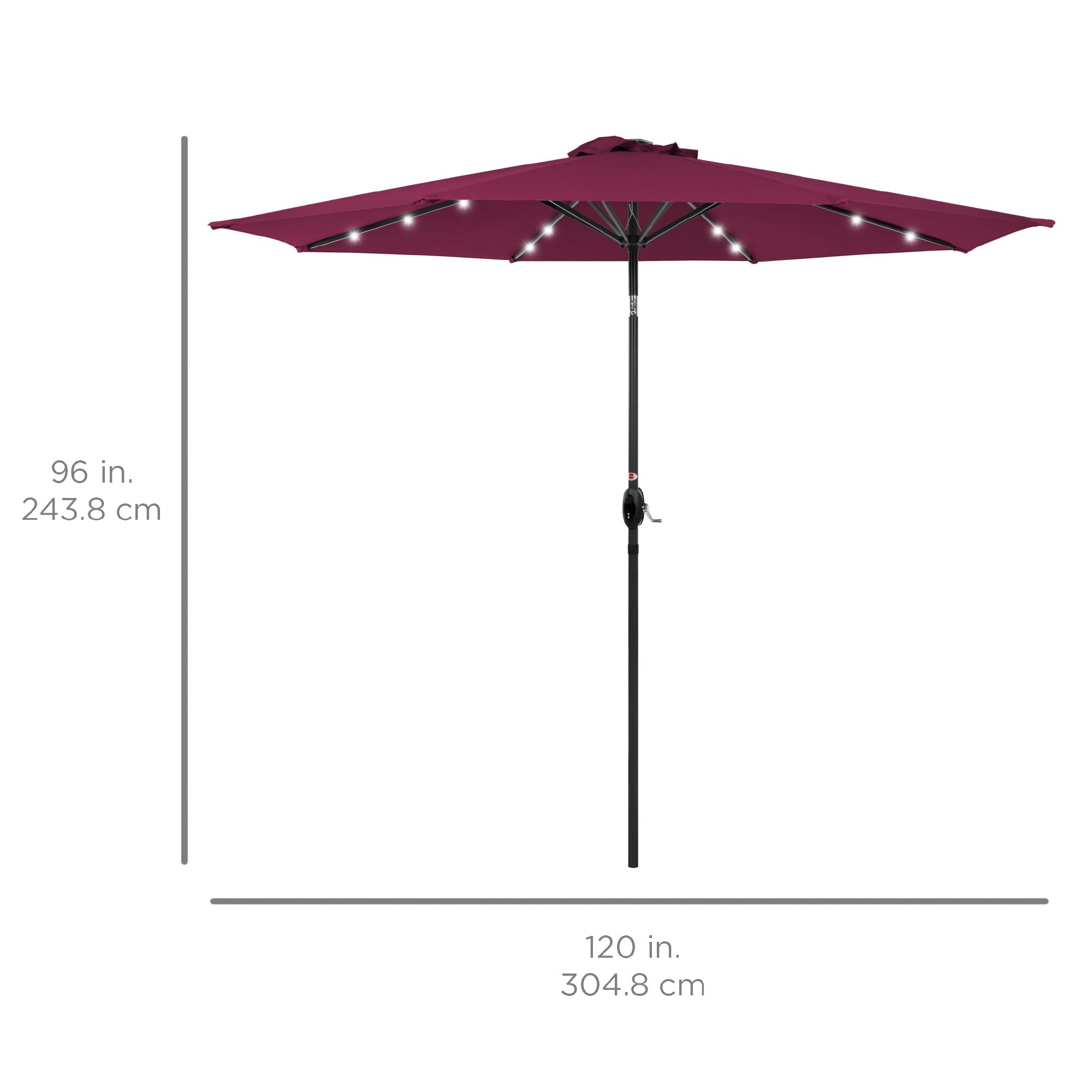 10ft Solar Patio Umbrella w/ USB Charger, Portable Power Bank –  rosalight2f.com