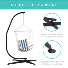 Load image into Gallery viewer, Curved Hanging Hammock C-Stand w/ Steel Frame, Weather-Resistant Finish
