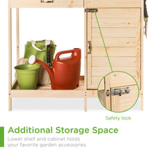 Load image into Gallery viewer, Garden Wooden Potting Bench w/ Metal Tabletop - Natural
