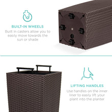 Load image into Gallery viewer, Indoor Outdoor Self-Watering Planter w/ Wheels, Water Gauge
