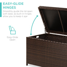 Load image into Gallery viewer, Indoor/Outdoor Wicker Storage Box w/ Steel Frame, Lift-Up Top - 136 Gallons
