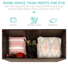 Load image into Gallery viewer, Indoor/Outdoor Wicker Storage Box w/ Steel Frame, Lift-Up Top - 136 Gallons
