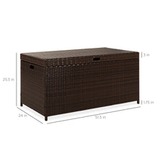 Load image into Gallery viewer, Indoor/Outdoor Wicker Storage Box w/ Steel Frame, Lift-Up Top - 136 Gallons
