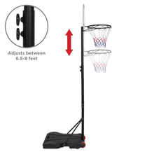 Load image into Gallery viewer, Kids Portable Height-Adjustable Basketball Hoop System Stand - Black
