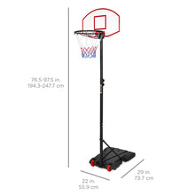 Load image into Gallery viewer, Kids Portable Height-Adjustable Basketball Hoop System Stand - Black
