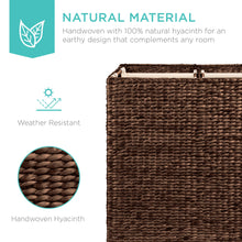Load image into Gallery viewer, Extra Large Water Hyacinth Double Laundry Hamper Basket w/ 2 Liner Bags
