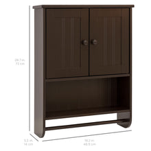Load image into Gallery viewer, Bathroom Wall Storage Organization Cabinet w/ Double Doors, Towel Bar
