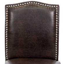 Load image into Gallery viewer, Set of 2 30in Faux Leather Counter Height Bar Stools w/ Studded Trim Back
