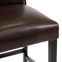 Load image into Gallery viewer, Set of 2 30in Faux Leather Counter Height Bar Stools w/ Studded Trim Back
