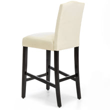 Load image into Gallery viewer, Set of 2 30in Faux Leather Counter Height Bar Stools w/ Studded Trim Back
