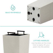Load image into Gallery viewer, Indoor Outdoor Self-Watering Planter w/ Wheels, Water Gauge
