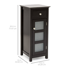 Load image into Gallery viewer, Bathroom Storage Floor Cabinet w/ 3 Shelves, Tempered Glass Double Doors
