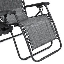 Load image into Gallery viewer, Folding Zero Gravity Recliner Lounge Chair w/ Canopy, Cup Holder
