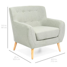 Load image into Gallery viewer, Mid-Century Modern Tufted Linen Accent Chair
