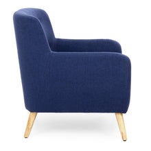 Load image into Gallery viewer, Mid-Century Modern Tufted Linen Accent Chair
