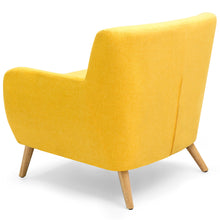 Load image into Gallery viewer, Mid-Century Modern Tufted Linen Accent Chair
