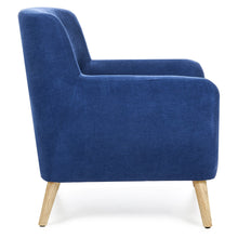 Load image into Gallery viewer, Mid-Century Modern Tufted Linen Accent Chair
