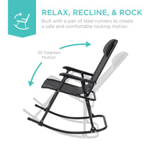 Load image into Gallery viewer, Foldable Zero Gravity Patio Rocking Lounge Chair
