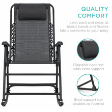Load image into Gallery viewer, Foldable Zero Gravity Patio Rocking Lounge Chair
