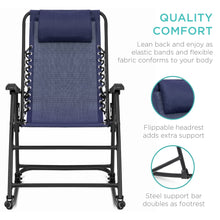 Load image into Gallery viewer, Foldable Zero Gravity Patio Rocking Lounge Chair
