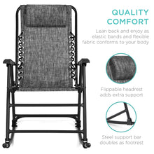 Load image into Gallery viewer, Foldable Zero Gravity Patio Rocking Lounge Chair
