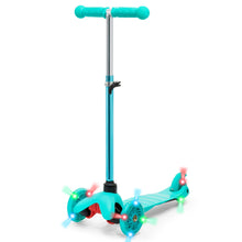 Load image into Gallery viewer, Kids Mini Kick Scooter Toy w/ Colorful Light-Up Wheels, Adjustable T-Bar
