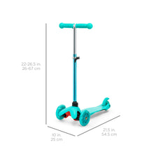 Load image into Gallery viewer, Kids Mini Kick Scooter Toy w/ Colorful Light-Up Wheels, Adjustable T-Bar
