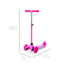 Load image into Gallery viewer, Kids Mini Kick Scooter Toy w/ Colorful Light-Up Wheels, Adjustable T-Bar
