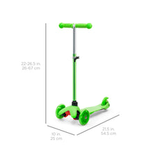 Load image into Gallery viewer, Kids Mini Kick Scooter Toy w/ Colorful Light-Up Wheels, Adjustable T-Bar
