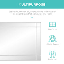 Load image into Gallery viewer, Modern Decorative Rectangular Frameless Wall Mirror - 36x24in
