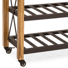 Load image into Gallery viewer, Industrial Kitchen Cart w/ Lockable Wheels - Natural

