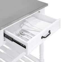 Load image into Gallery viewer, Kitchen Island Storage &amp; Bar Cart w/ Stainless Steel Top
