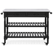 Load image into Gallery viewer, Kitchen Island Storage &amp; Bar Cart w/ Stainless Steel Top
