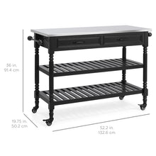 Load image into Gallery viewer, Kitchen Island Storage &amp; Bar Cart w/ Stainless Steel Top
