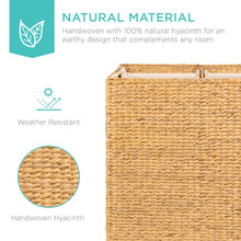 Load image into Gallery viewer, Extra Large Water Hyacinth Double Laundry Hamper Basket w/ 2 Liner Bags
