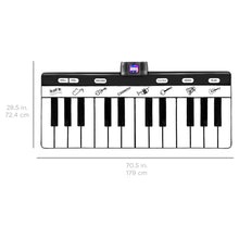 Load image into Gallery viewer, Giant Piano Keyboard Playmat w/ 8 Instrument Settings - Black/White
