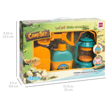 Load image into Gallery viewer, Kids Outdoor Camping Adventure Toy Kit w/ Bottle, Shovel, Lantern, First Aid
