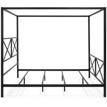 Load image into Gallery viewer, Modern Metal 4 Post Canopy Queen Bed Frame

