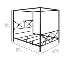Load image into Gallery viewer, Modern Metal 4 Post Canopy Queen Bed Frame
