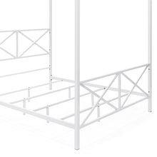 Load image into Gallery viewer, Modern Metal 4 Post Canopy Queen Bed Frame
