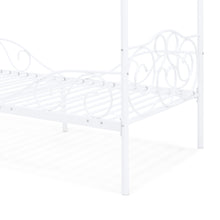 Load image into Gallery viewer, Classic 4-Post Metal Canopy Twin Bed Frame w/ Scroll Design
