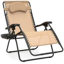 Load image into Gallery viewer, Outdoor Oversized Zero Gravity Chair Furniture w/ Cup Holder, Pillow
