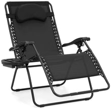 Load image into Gallery viewer, Outdoor Oversized Zero Gravity Chair Furniture w/ Cup Holder, Pillow
